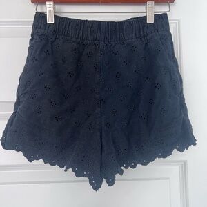 Women's Black Eyelet Shorts